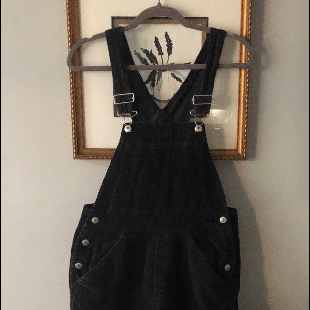 Vintage Adorable Black Corduroy Overalls